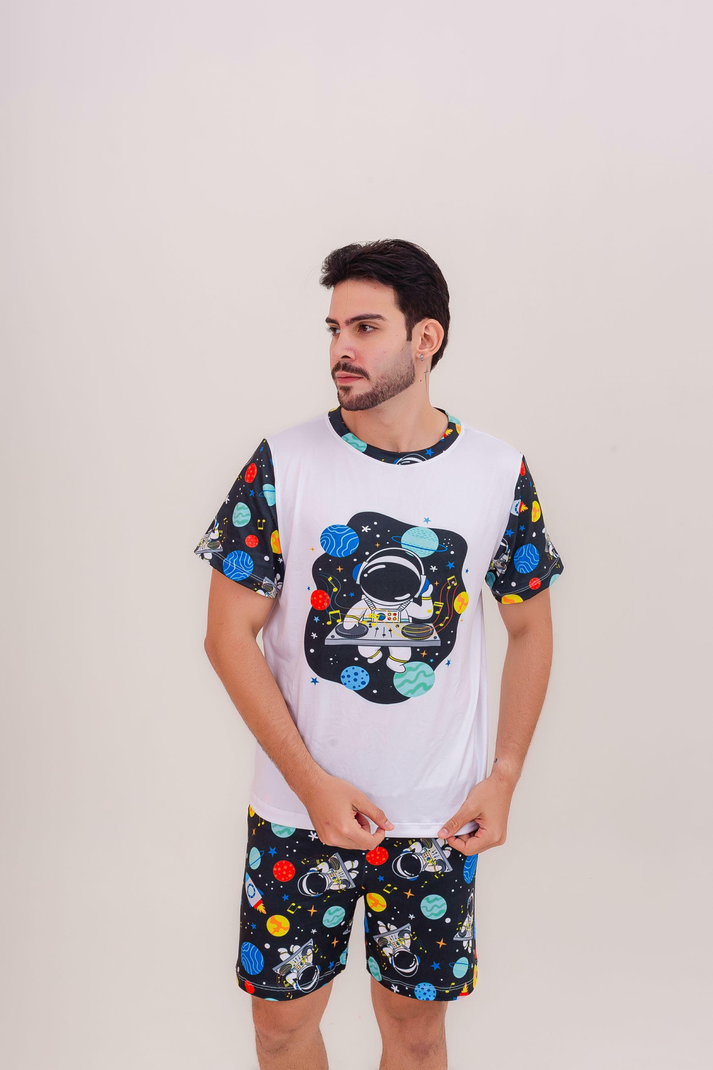 Pijama Adulto Masc. Astronauta DJ - CURTO - R$79,90 - Mundo Colorá