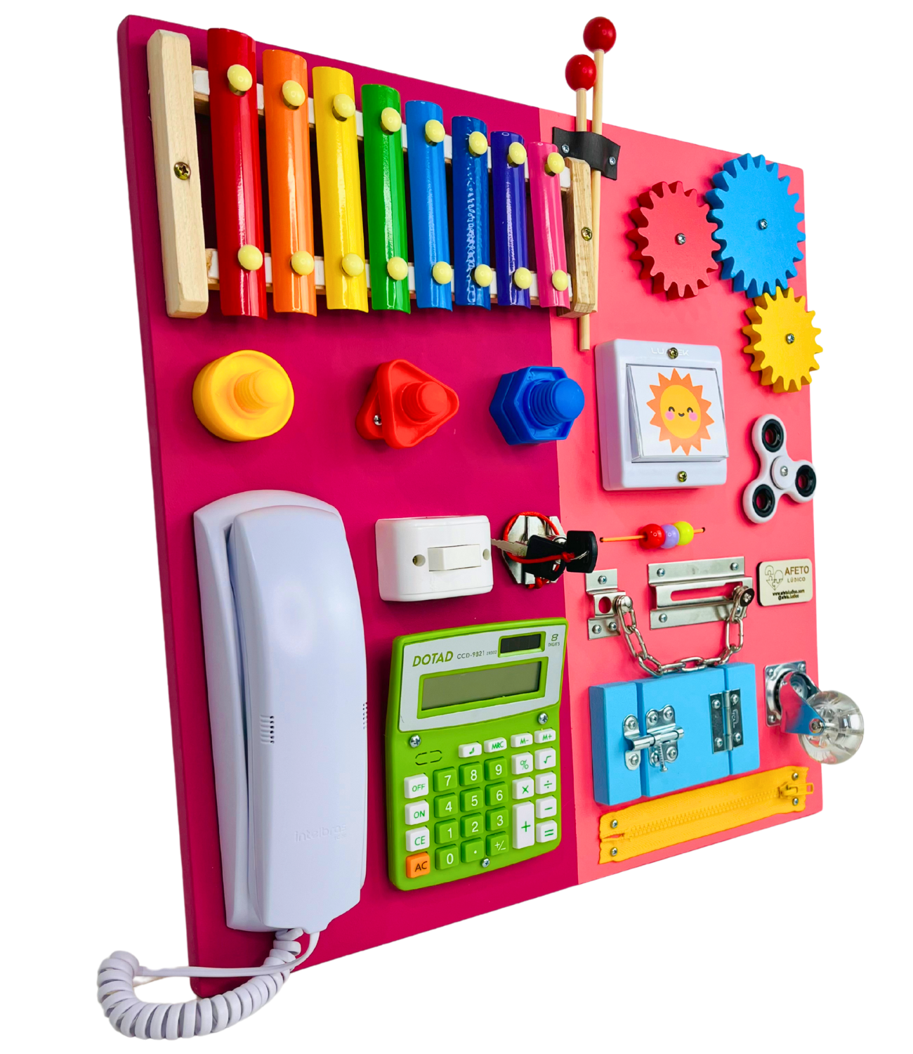 Painel Sensorial Montessori - Modelo 45x45cm - a partir de R$513,00
