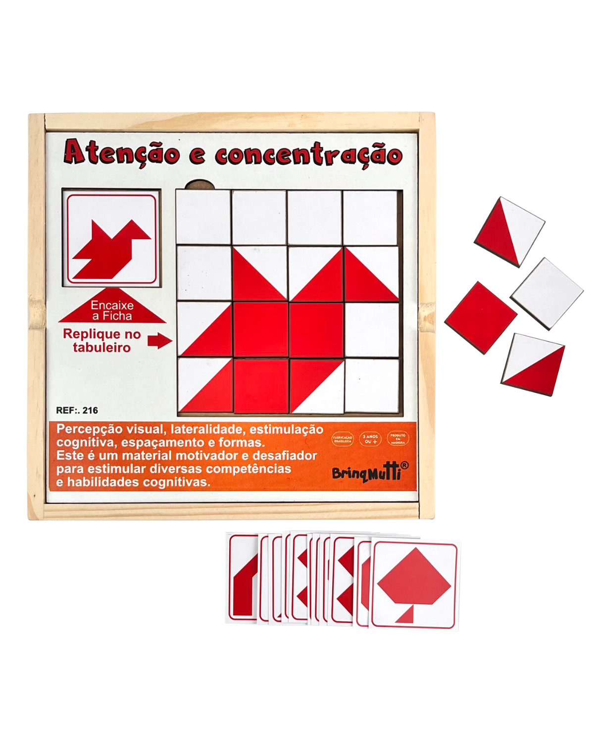Atenção e Concentração BrinqMutti Ref.216 ? Jogo Educativo de Madeira ...