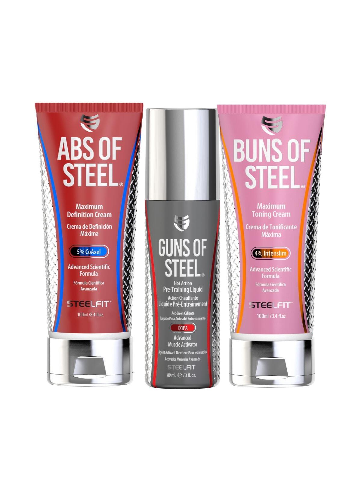 Abs of Steel + Buns of Steel (100ml/un) + Guns of Steel (89ml)