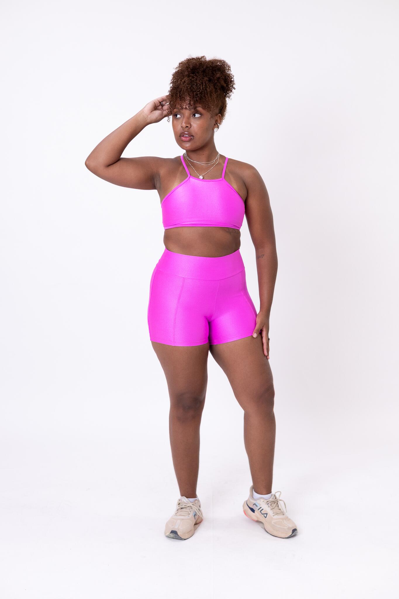 Conjunto Short Adidas + Top Rafaela Compressão Oceano