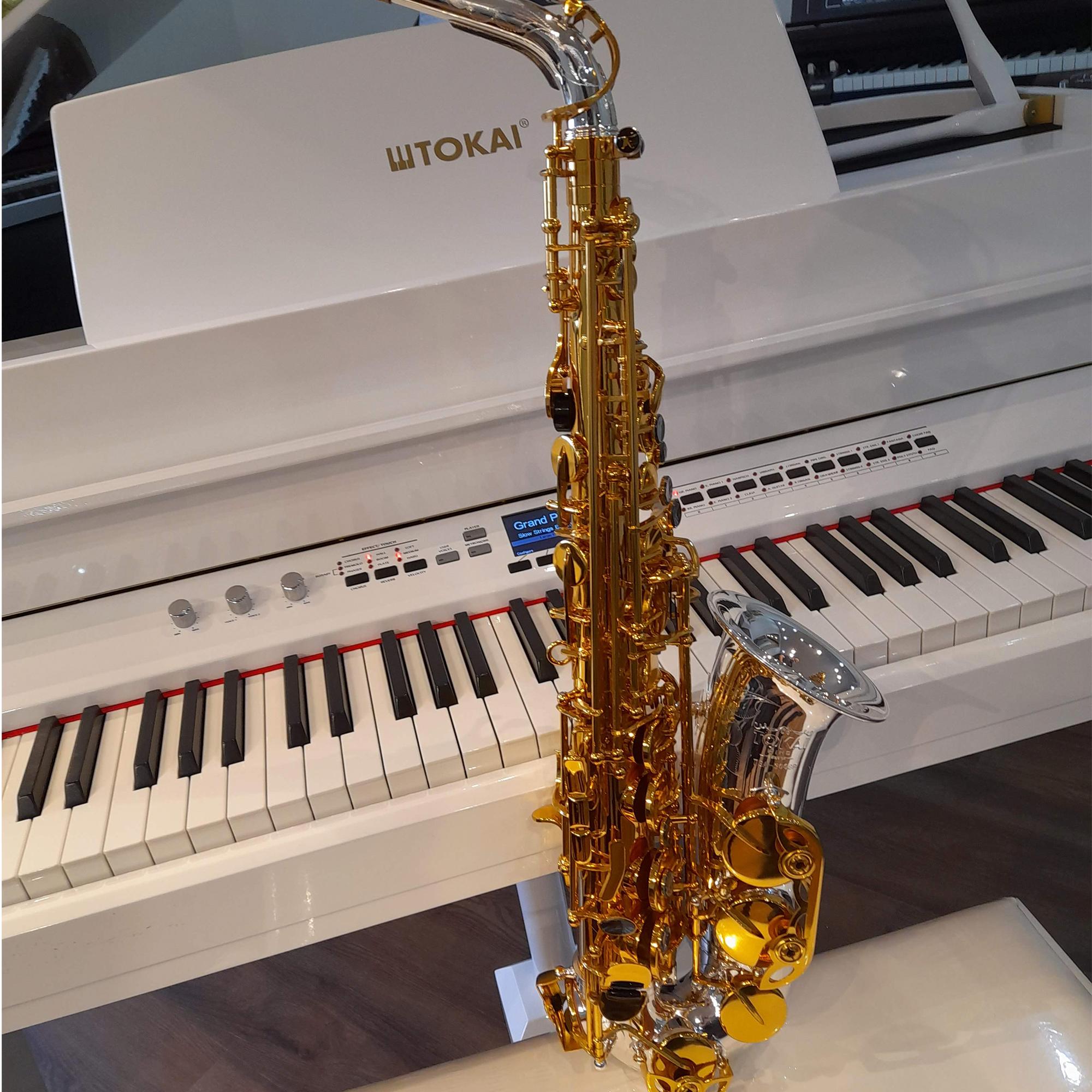 Comprar Sax Alto TSA-300GP Tokai Dourada com Chave Prata Mib - a