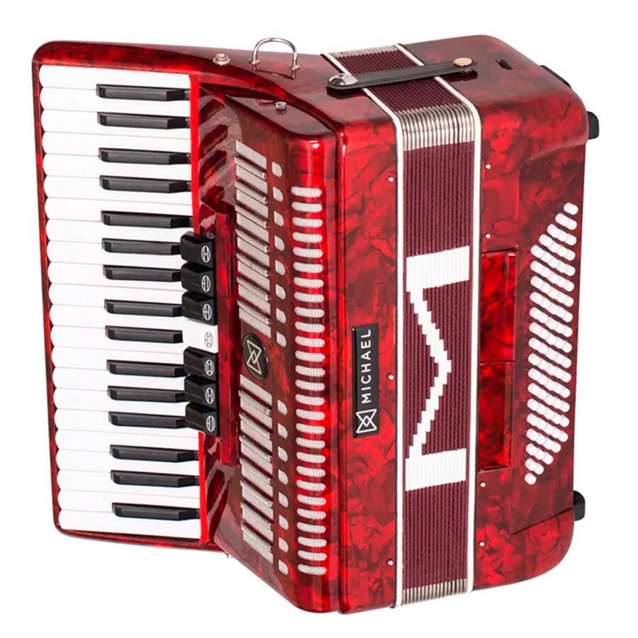 Acordeon Michael ACM8007N 80 Baixos ? Timbre Intenso e Luxo - a