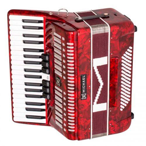 M・HERO ファウンティン RED 赤シク Acordeon Michael ACM8007N 80 Baixos ? Timbre Intenso e Luxo - a