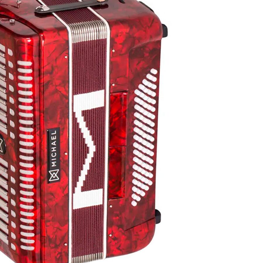 Acordeon Michael ACM8007N 80 Baixos ? Timbre Intenso e Luxo - a