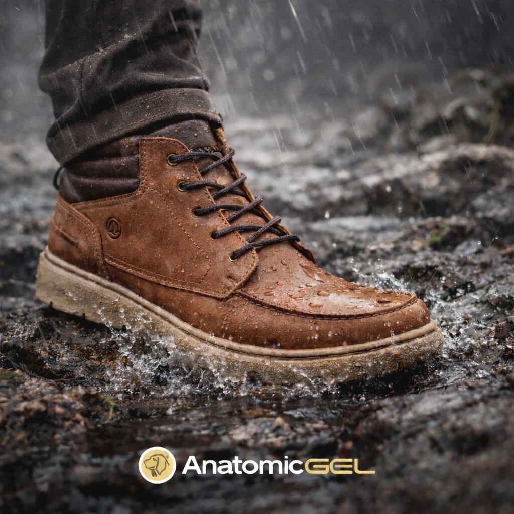 Bota Anatomic Gel 7262 Rustico Conhaque casual masculino