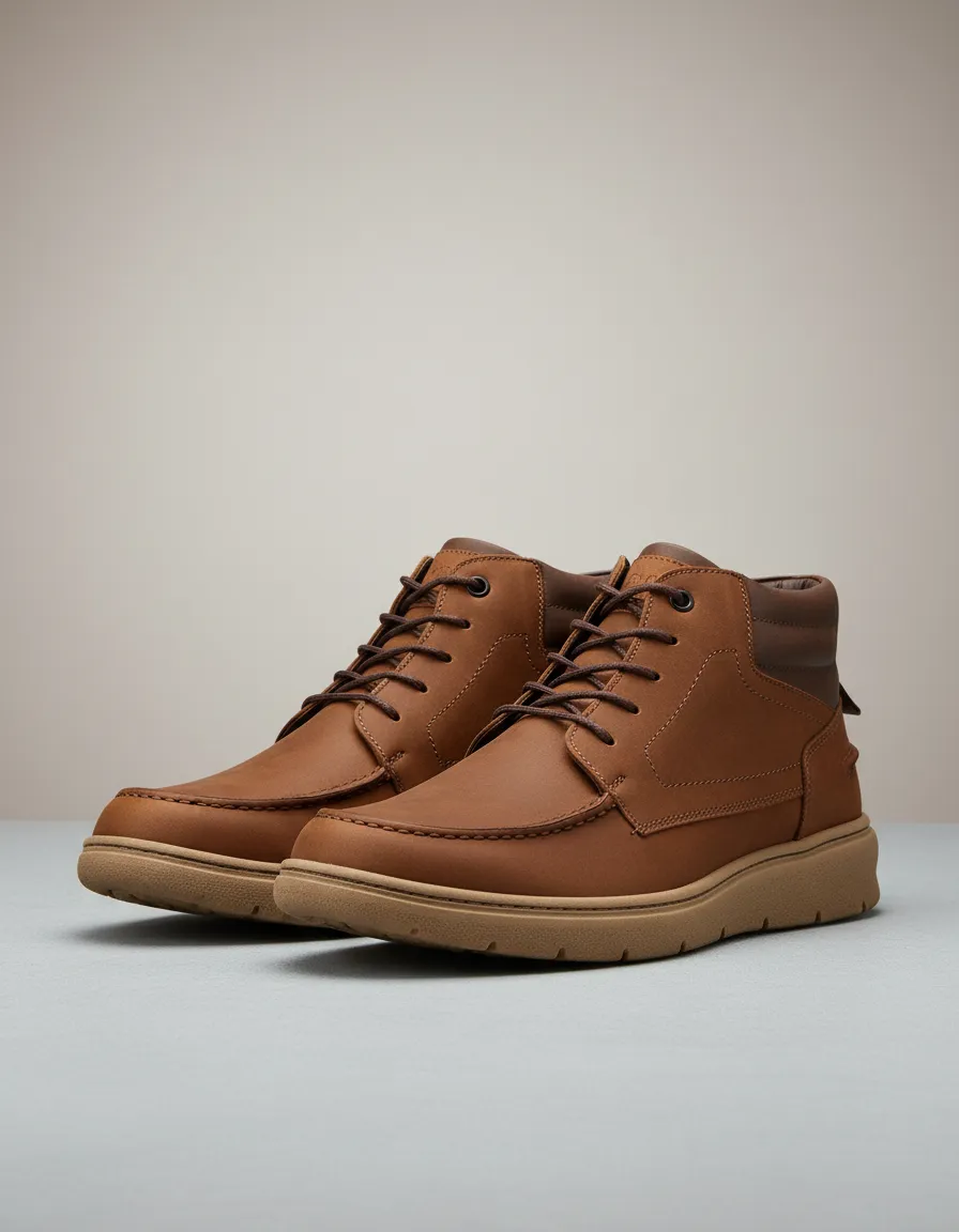 Bota Anatomic Gel 7262 Rustico Conhaque casual masculino