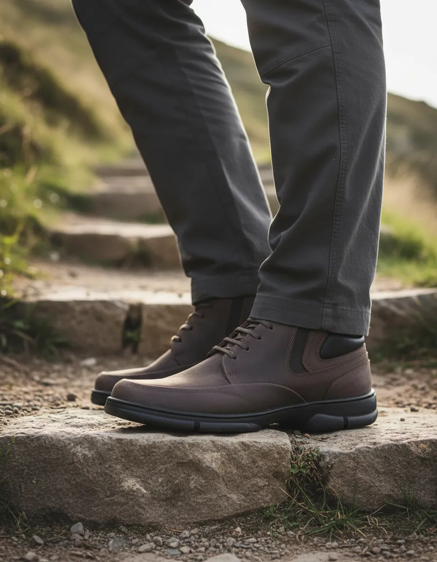Bota Anatomic Gel 7898 Rustico T.Moro em Couro Masculina