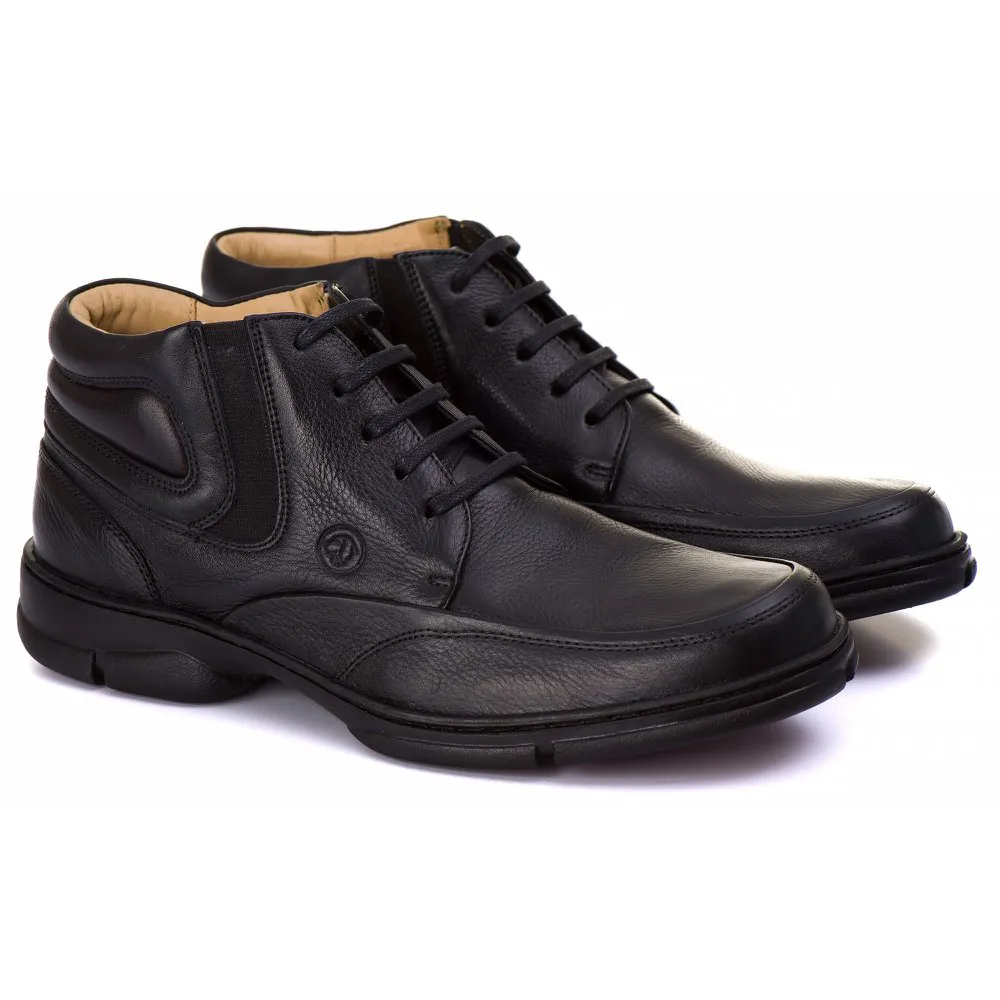 Bota Anatomic Gel 7898 Rustico T.Moro em Couro Masculina