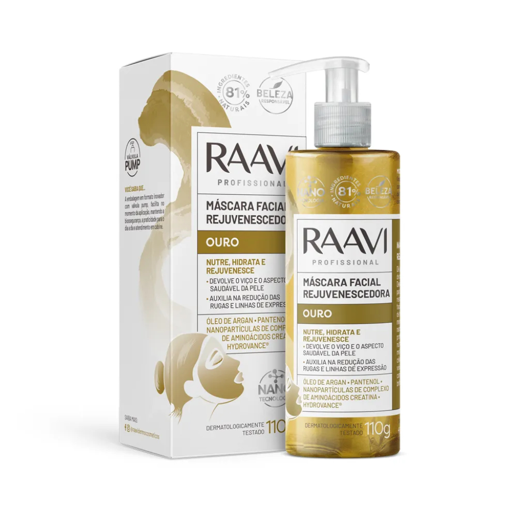 Comprar MÁSCARA FACIAL REJUVENESCEDORA OURO 110G - RAVVI - Djany