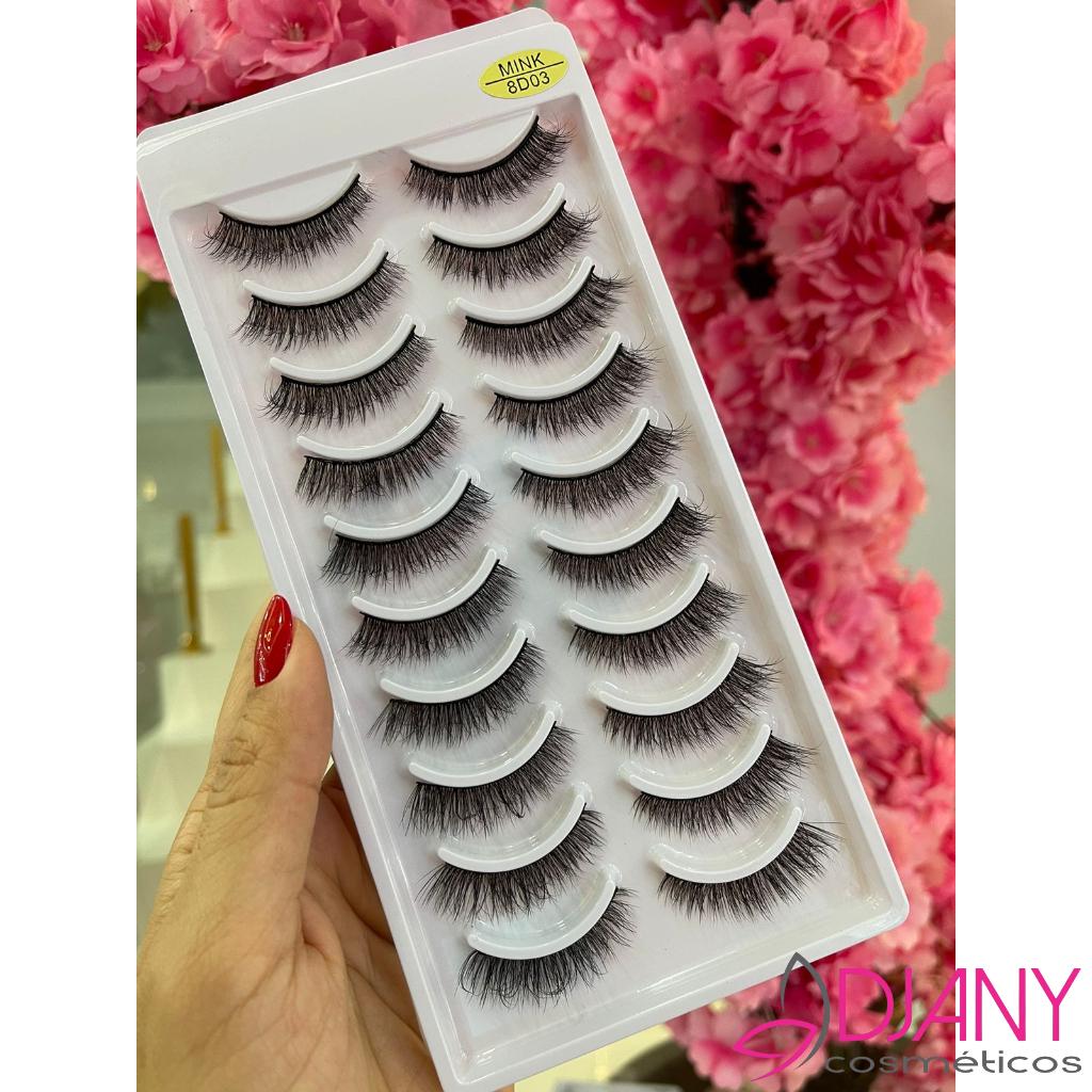 Comprar CÍLIOS POSTIÇOS MINK 8D 03 KIT COM 10 PARES - FIX MAIS