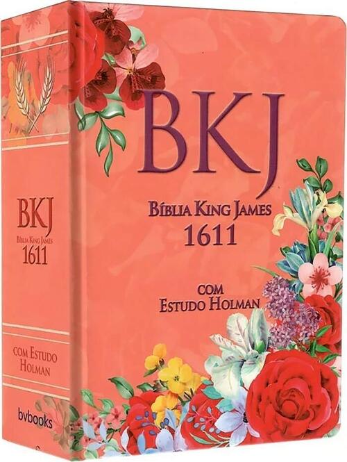 Bblia King James 1611 | Com estudo Holman | BKJ | Feminina Floral