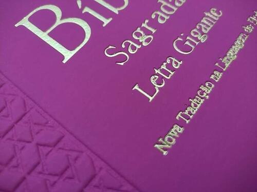 Bblia Letra Gigante | Relevo | Luxo Pink | NTLH