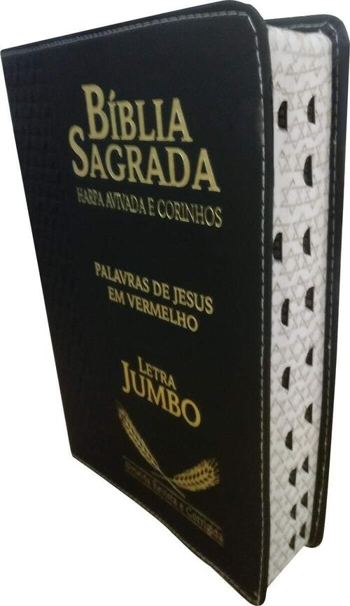 Bblia Letra Jumbo | Harpa Avivada e Corinhos | RC | Preto Relevo