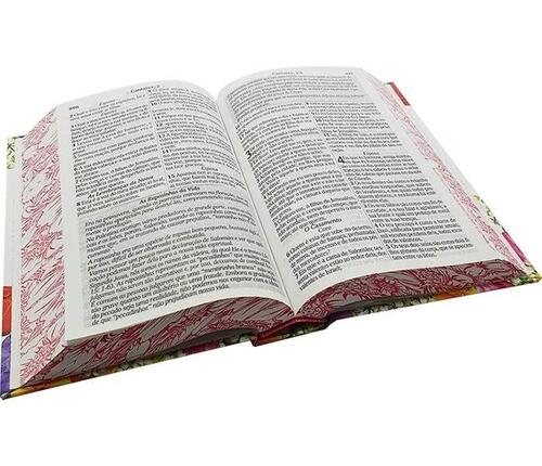 Bblia com 365 Reflexes | Plano de Leitura | ARC | Hipergigante | Capa dura | Floral