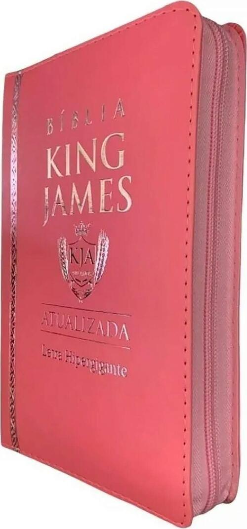 Bblia King James Atualizada | Letra Hipergigante | Com Zper | Rosa