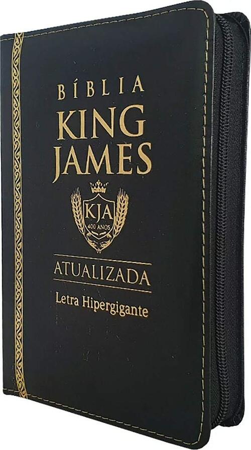Bblia King James Atualizada | Letra Hipergigante | Com Zper | Preto