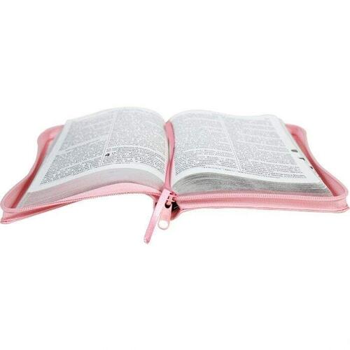 Bblia Letra Gigante | Capa Em Couro Sinttico Luxo Rosa | RC