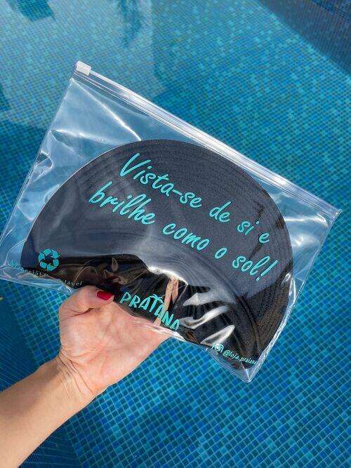 Viseira Turbante UV50+ DUPLA-FACE - Premium cor Preta e Nude