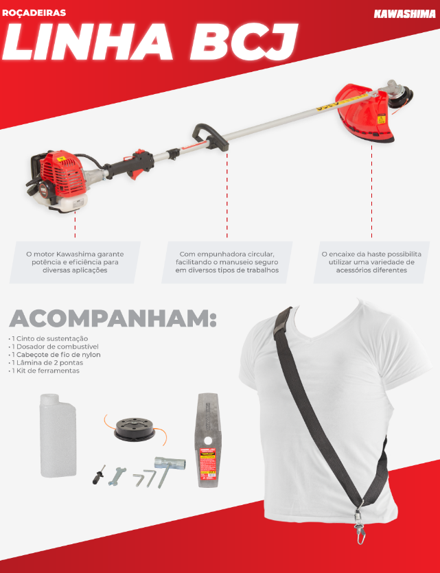 Roçadeira Lateral Kawashima BCJ 331-T 32,6cc - 4301065 - a partir