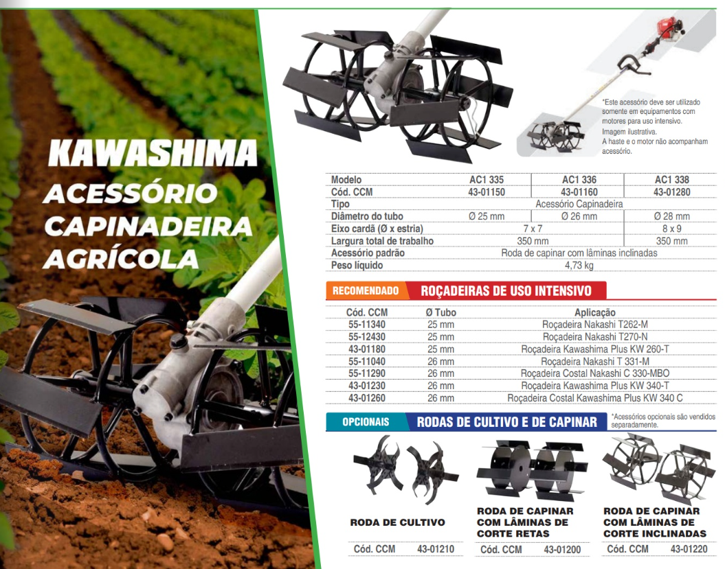 Acessório Capinadeira Kawashima AC1 335 Ø 25 7x7 - a partir de R