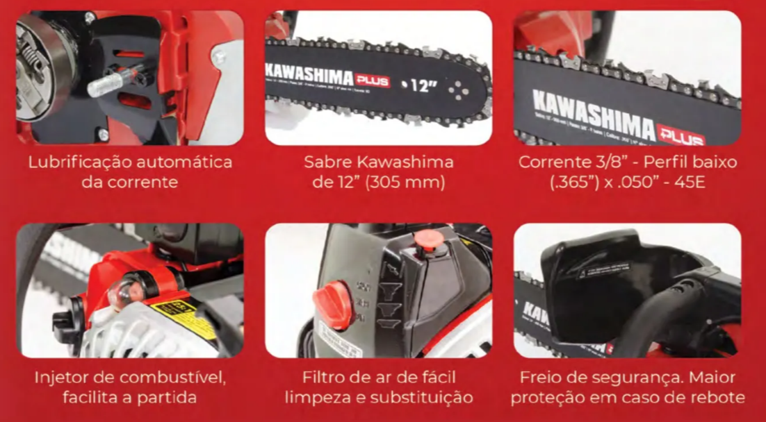 Motosserra Kawashima PLUS KCS 260-P 25,4cc - a partir de R$737,91