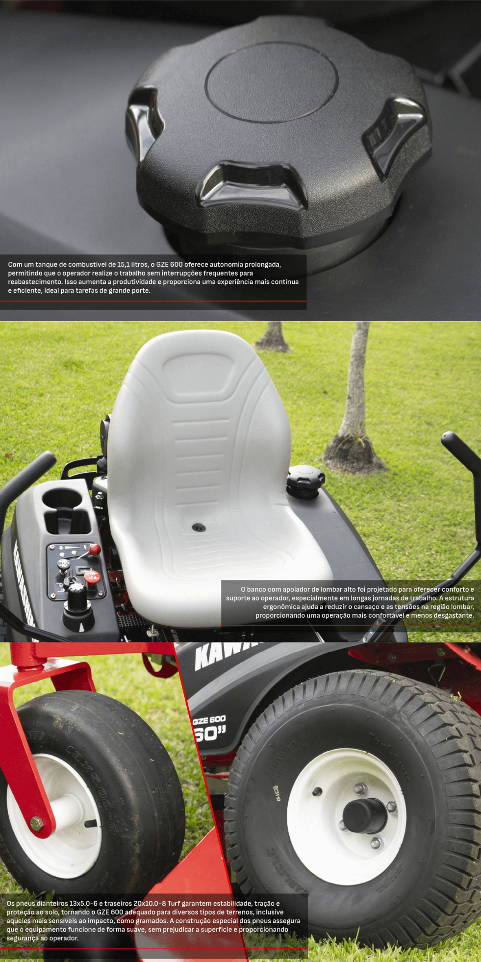 Trator Cortador de Grama Giro Zero Kawashima GZE 600 27 HP - a