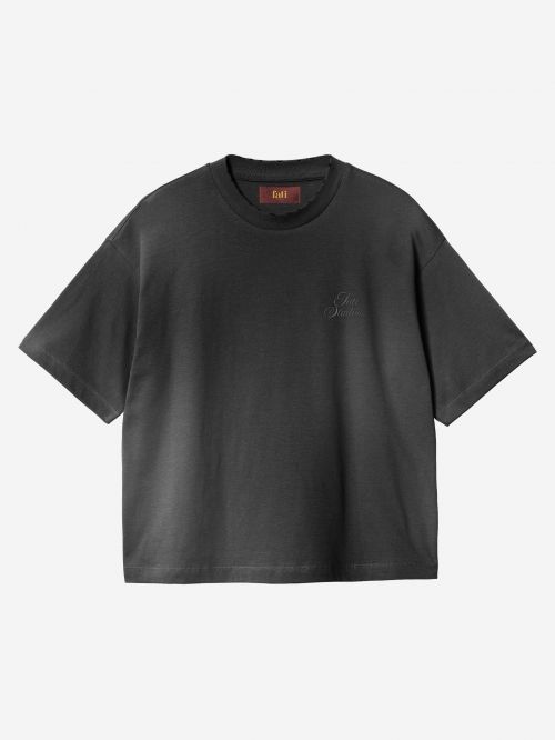 Camiseta Boxy Roses - Preta