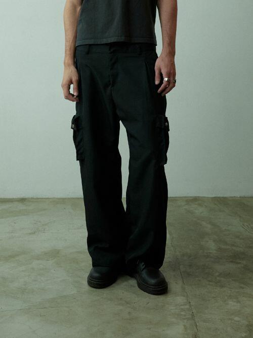 Calça de Alfaiataria Punk Cargo Wide Trousers - Wolf