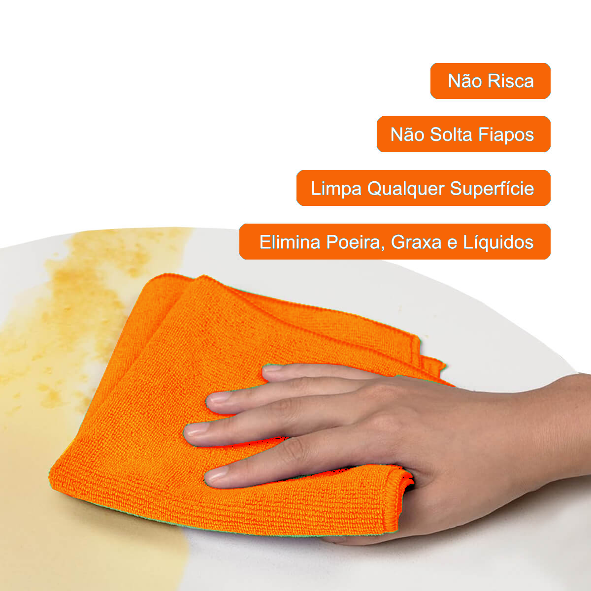 Flanela de Microfibra Laranja 40x40 230GSM ? Zaplus Car - a partir
