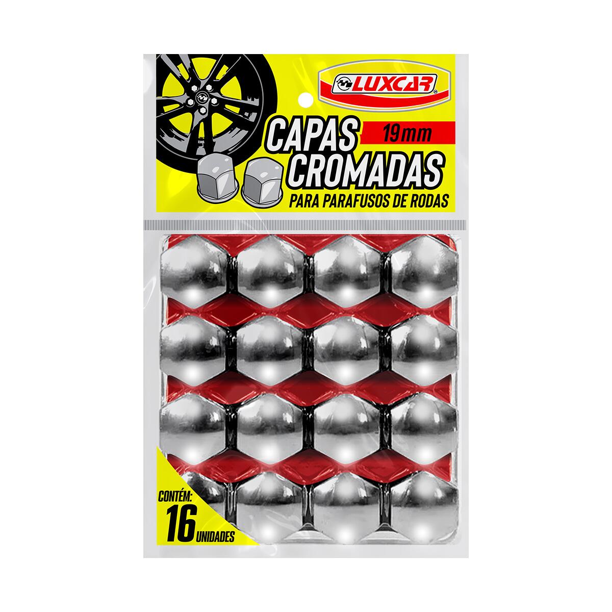 Capa Cromada para Parafusos de Rodas 19mm - LuxCar - a partir de R$24,60