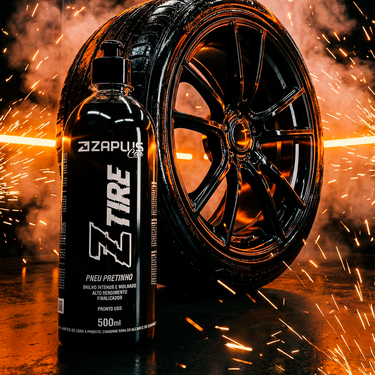 Z-Tire Pretinho para Pneu 500ml - Zaplus Car - a partir de R$11,67