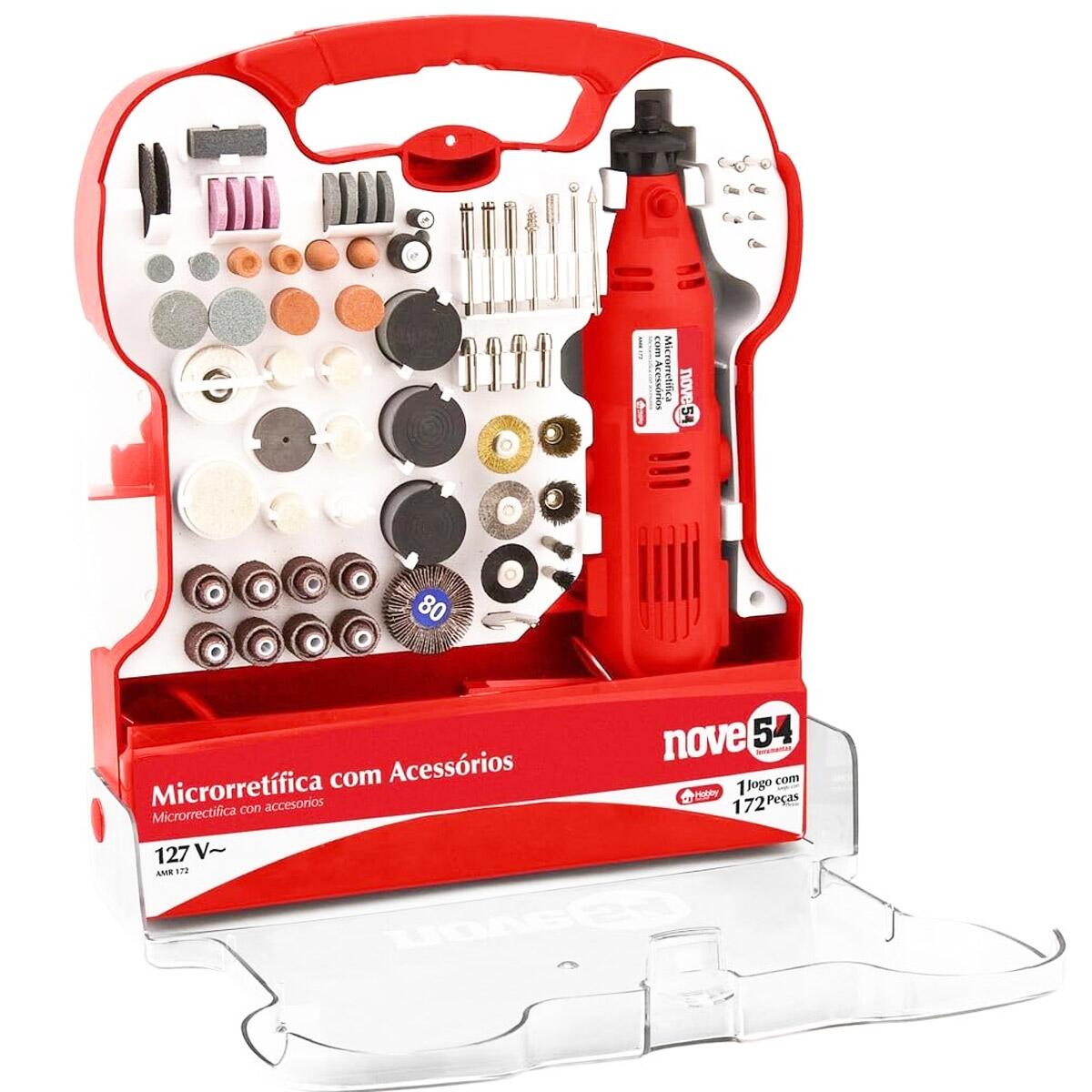 Micro Retifica Reta Comprar Micro Retífica 130W Completa com 172 Acessórios Profissional ...