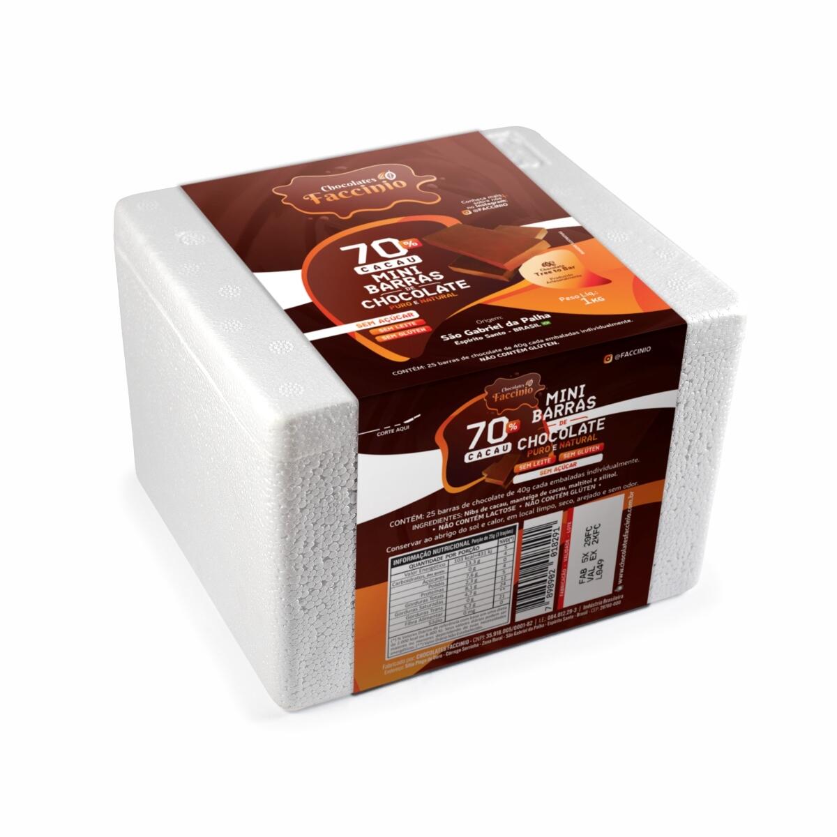 Comprar 1Kg de Chocolate 70% Artesanal Zero Açúcar Zero Lactose