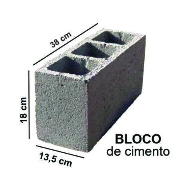 Comprar BLOCO DE CIMENTO 13,5X18X38 15M²