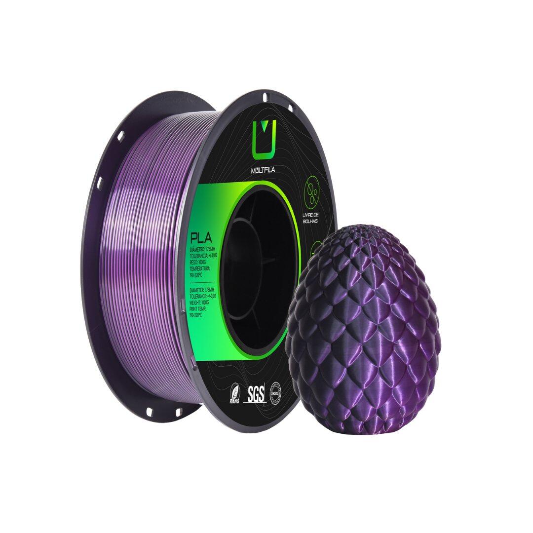 Comprar Filamento PLA Silk Dual Color Multifila - Preto e Roxo - 1Kg 1 ...