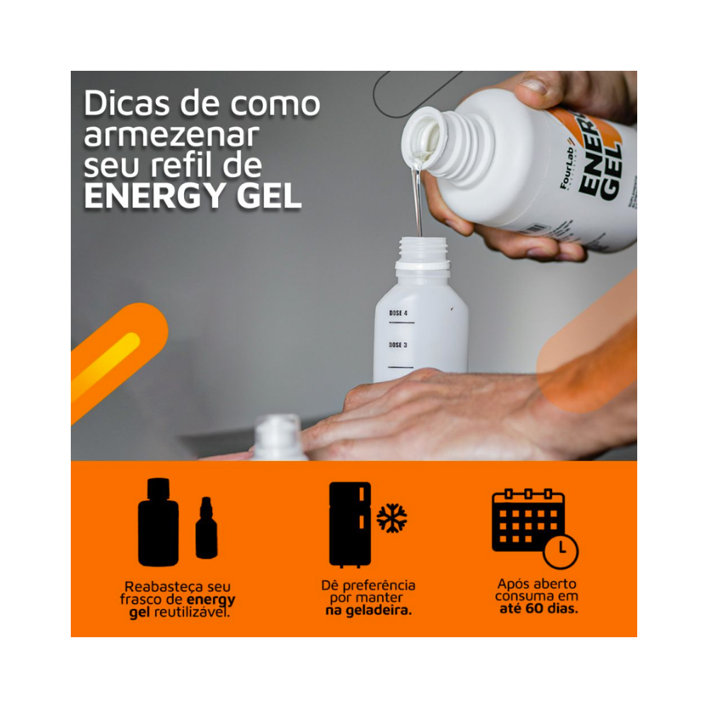 Comprar FourLab Energy Gel Garrafa Refil 500 gramas Sabor:Limão