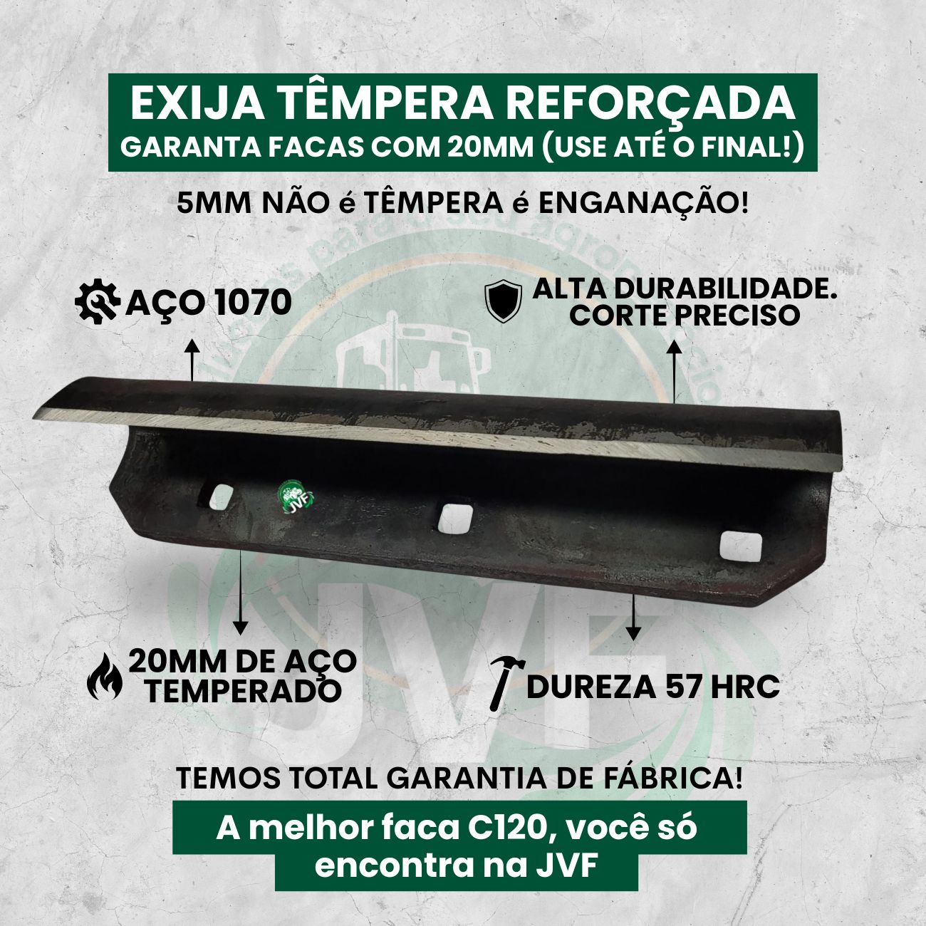 Comprar Jogo Com 12 Facas Para Ensiladeira JF C120 - Aço Cromo - a partir  de R$1.296,75 - JVF PEÇAS AGRÍCOLAS
