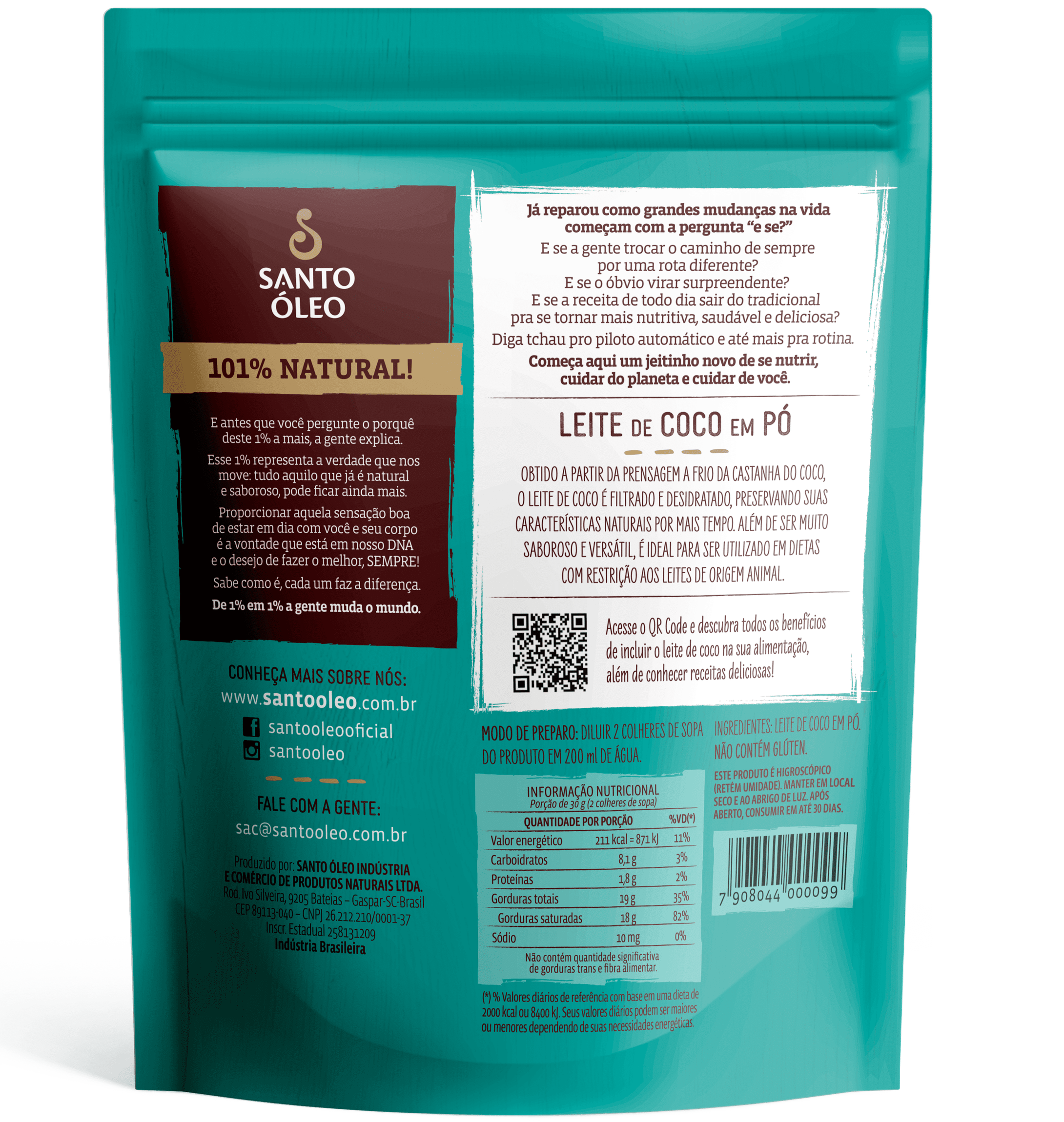 Comprar Leite De Coco Em Pó Zero Lactose S/ Químicos 200g Santo