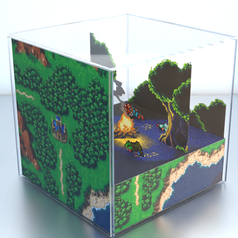 Comprar Cubo Diorama Chrono Trigger opção de LED na fogueira - de