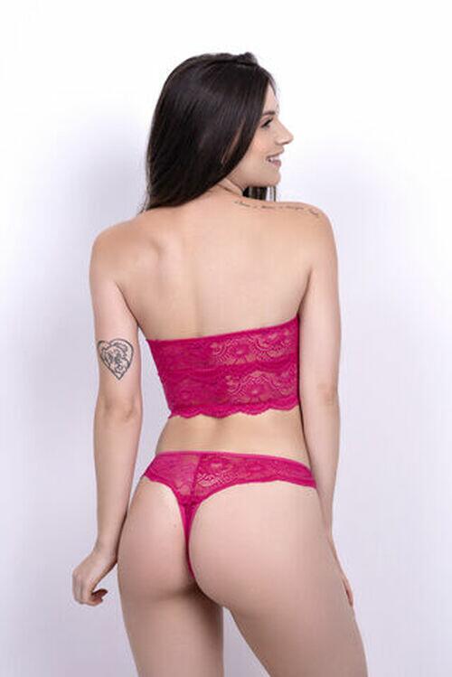 Conjunto Cropped em Renda com Alças Removíveis