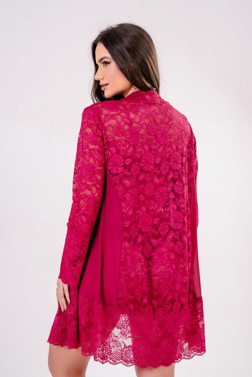 Robe Rendado com Detalhes em Tule