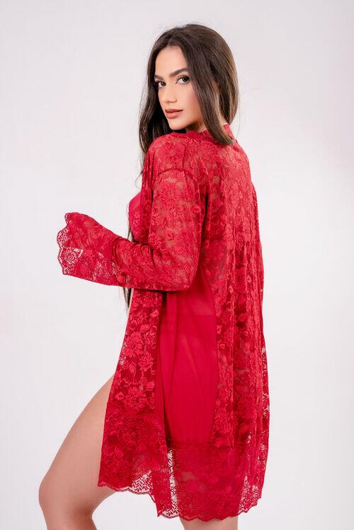 Robe Rendado com Detalhes em Tule