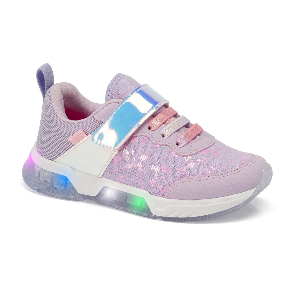Tênis Infantil Menina Klin Light Com Detalhe Holográfico