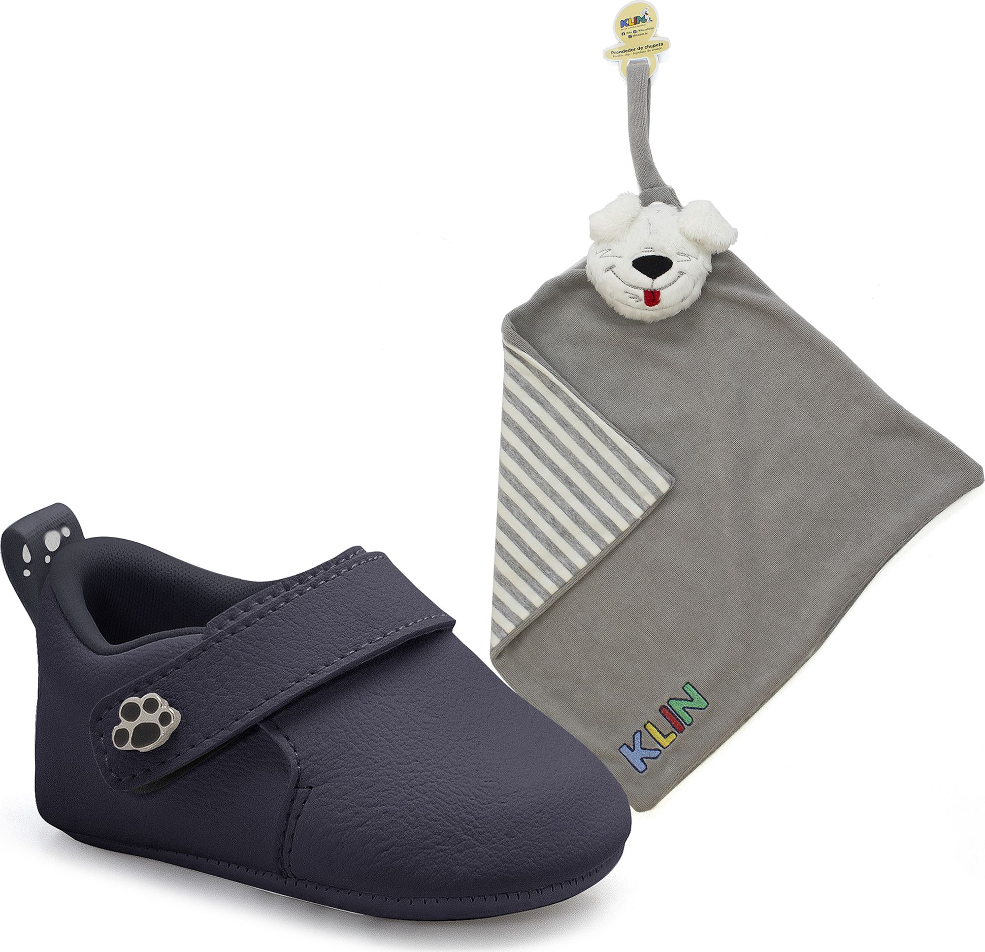 Tênis para Bebê Calce Fácil Klin Pipoca com Naninha