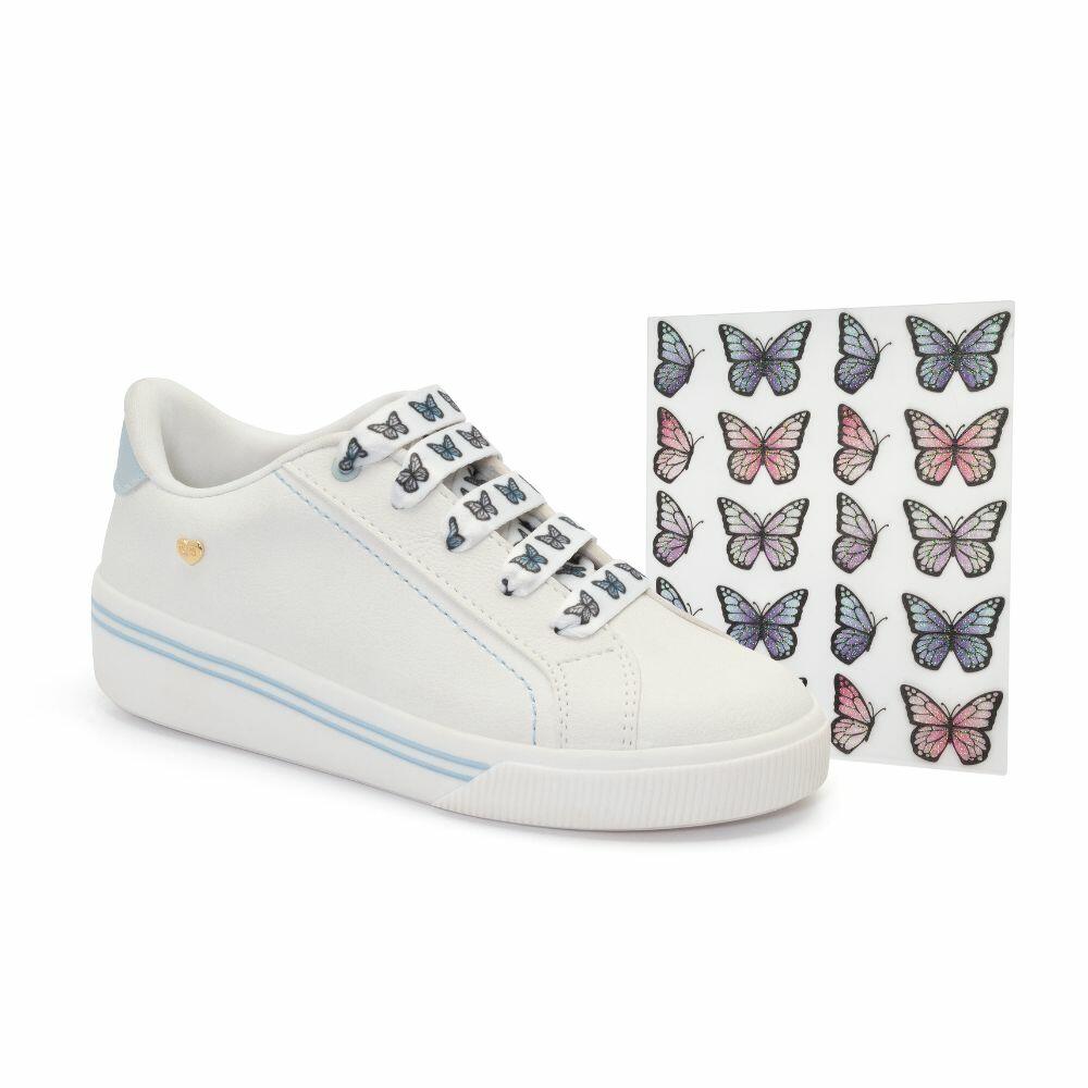 Tênis Infantil Feminino Klin Moon Kids com Adesivos de Borboletas