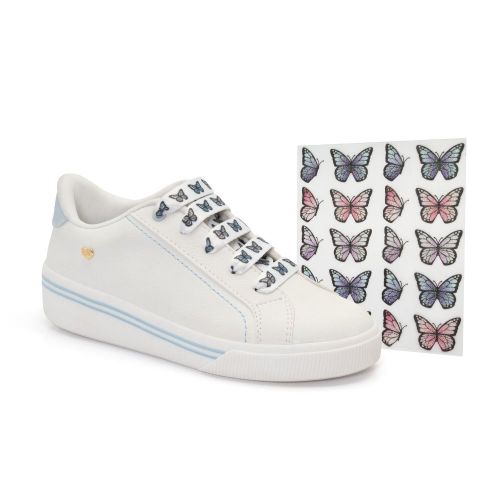 Tênis Infantil Feminino Klin Moon Kids com Adesivos de Borboletas