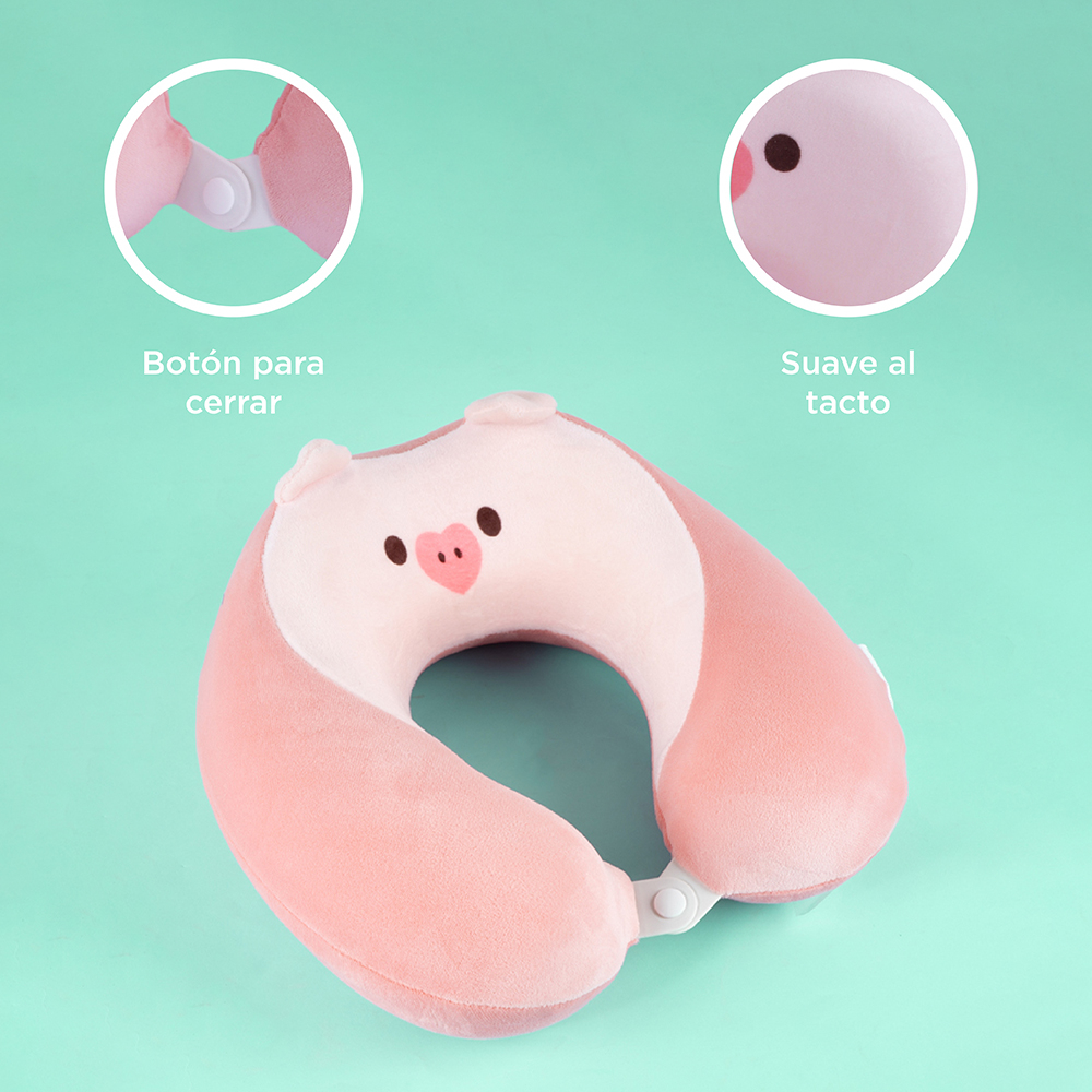 Miniso Pig Neck Pillow RESTEAZZZ CUTIEMALS PIG SOFT PLUSH MEMORY