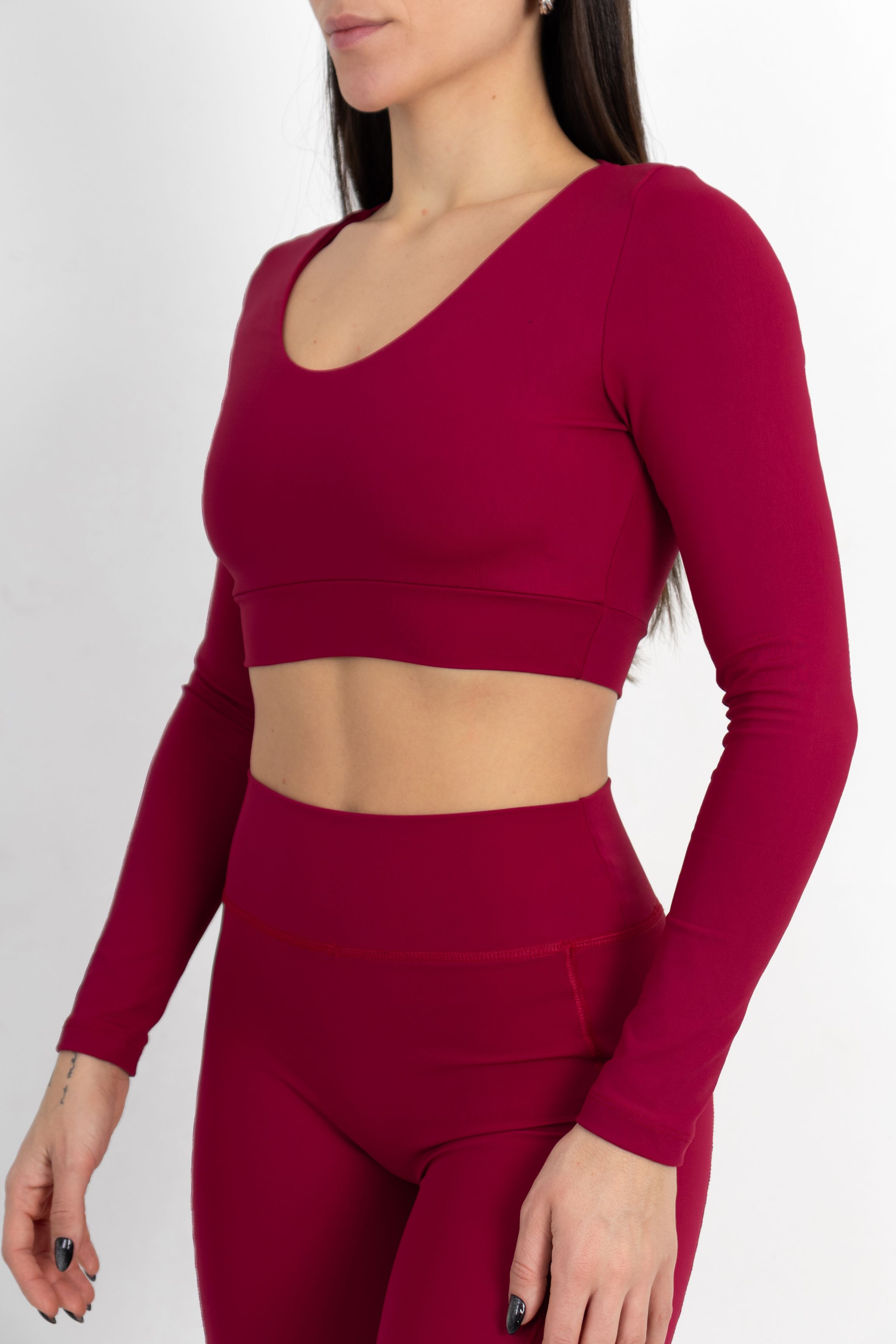 Cropped Manga Longa Cereja - foto 3