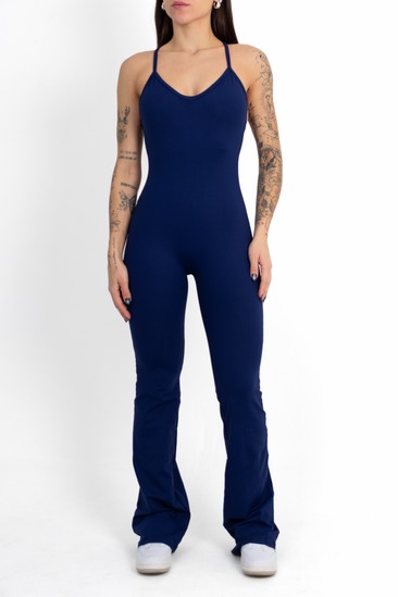 Macacão Flare Azul Marinho - foto 1